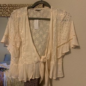 Floral Tie Front Blouse